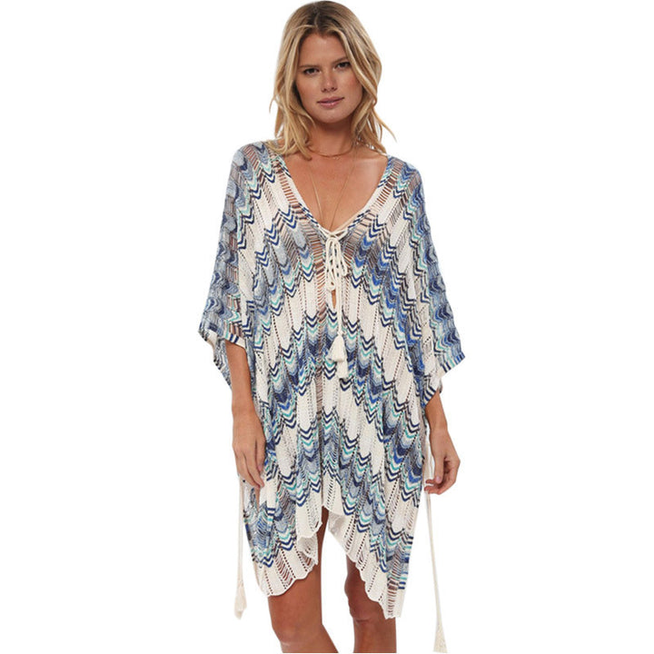 Damen lässiger Beachcover-Up mit flechtartigem Design Drune