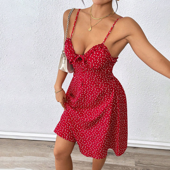 Damen Minikleid mit luftigem Schnitt und verspieltem Rüschendetail Drune