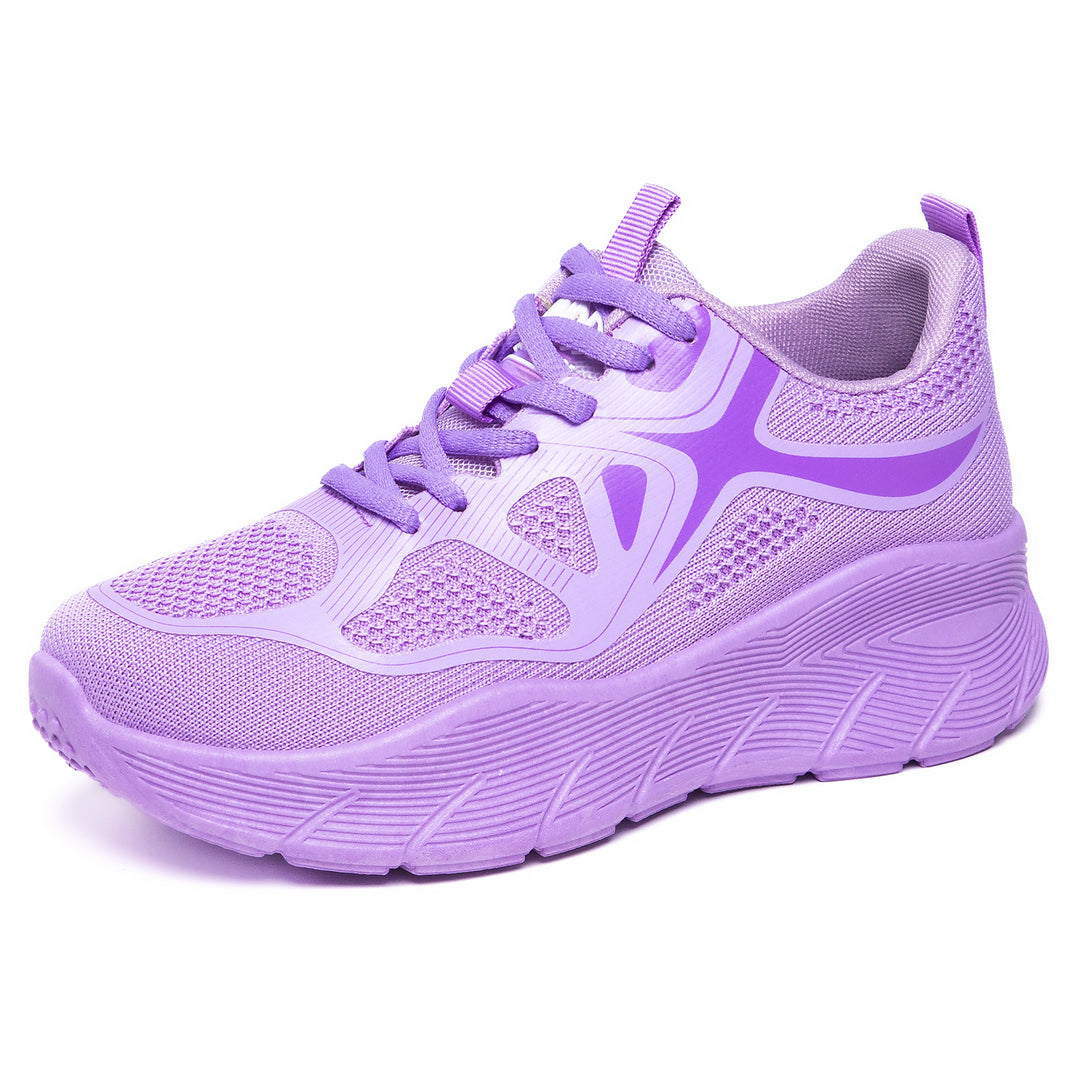 Damen nan nahtloser Performance-Walking-Sneaker mit atmungsaktivem Strickoberteil, verstärkter Zehenkappe und extrahoher Dämpfungsplateausohle Drune