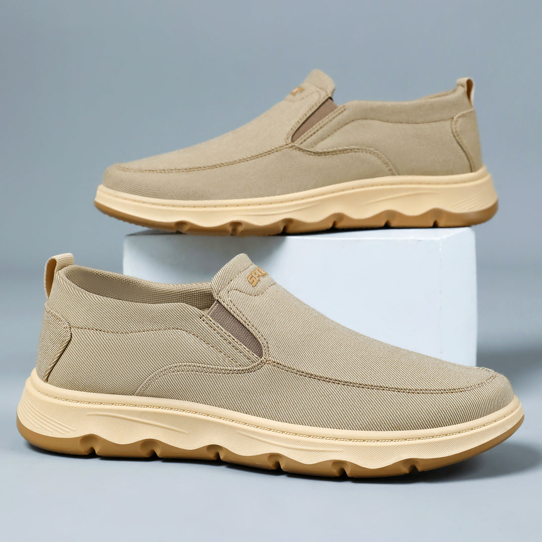 Herren nan leichter Slip-On Canvas-Sneaker mit elastischem Einstieg, gepolsterter Innensohle und profiliert rutschfester Gummilaufsohle Drune