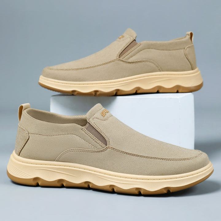 Herren nan leichter Slip-On Canvas-Sneaker mit elastischem Einstieg, gepolsterter Innensohle und profiliert rutschfester Gummilaufsohle Drune