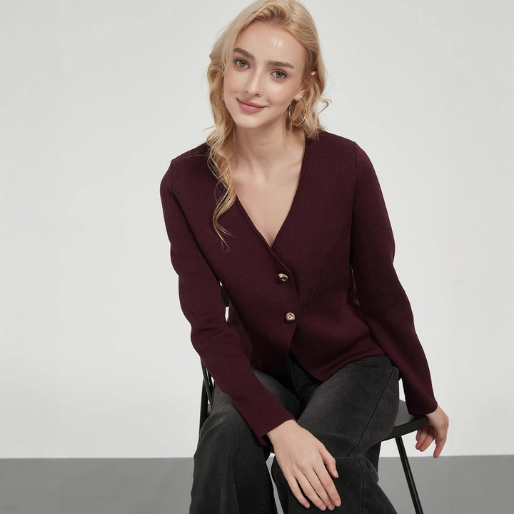 Damen Strickjacke mit eleganten Knopfdetails Drune