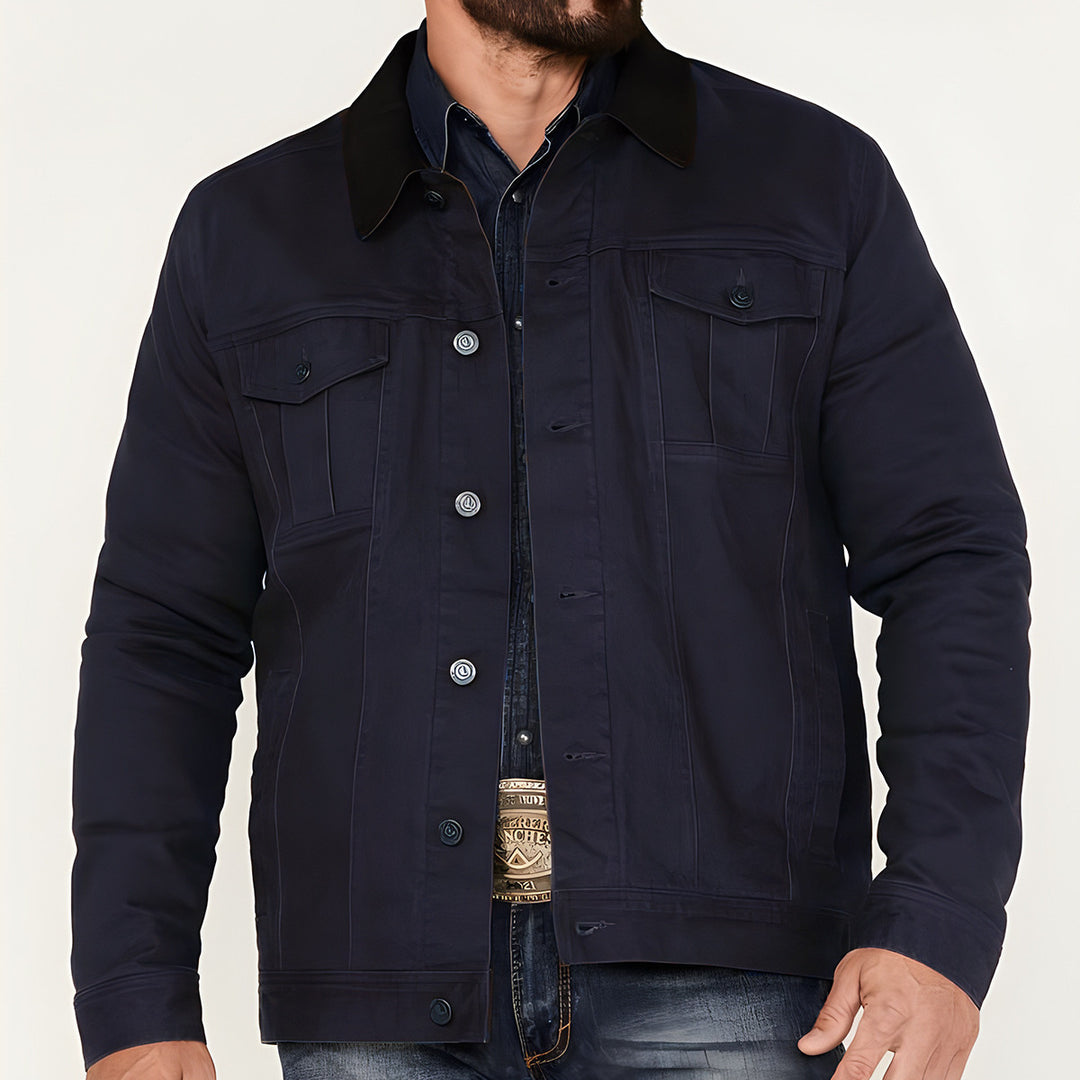 Herren Jeansjacke im klassischen Stil mit praktischen Taschen Drune