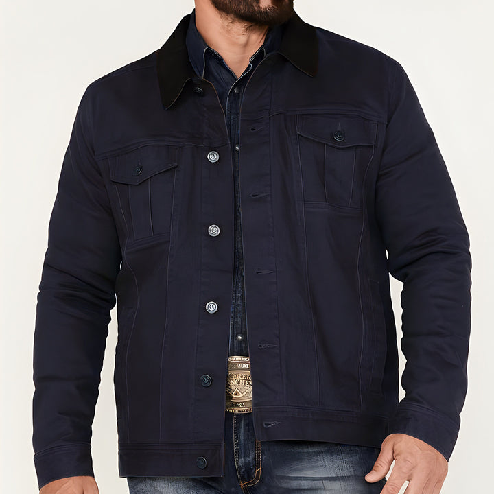Herren Jeansjacke im klassischen Stil mit praktischen Taschen Drune
