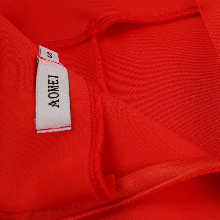 Damen figurbetontes Kleid mit voluminösen Rüschenärmeln Drune