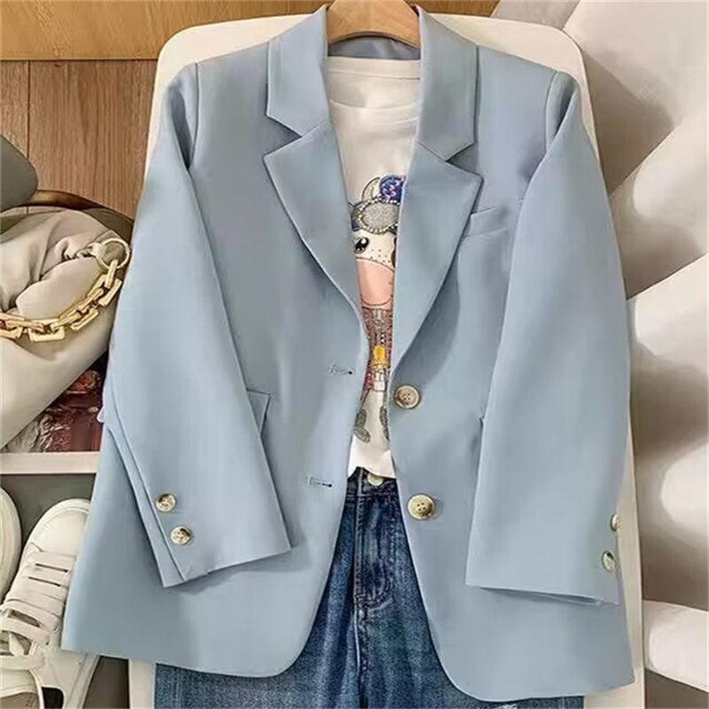 Damen Modischer Blazer mit strukturiertem Stoff und eleganten Knopfdetails Drune