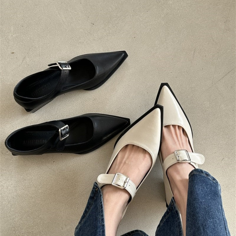 Damen nan spitze Riemchenpumps mit verstellbarem Schnallenriemen und niedrigem Blockabsatz Drune