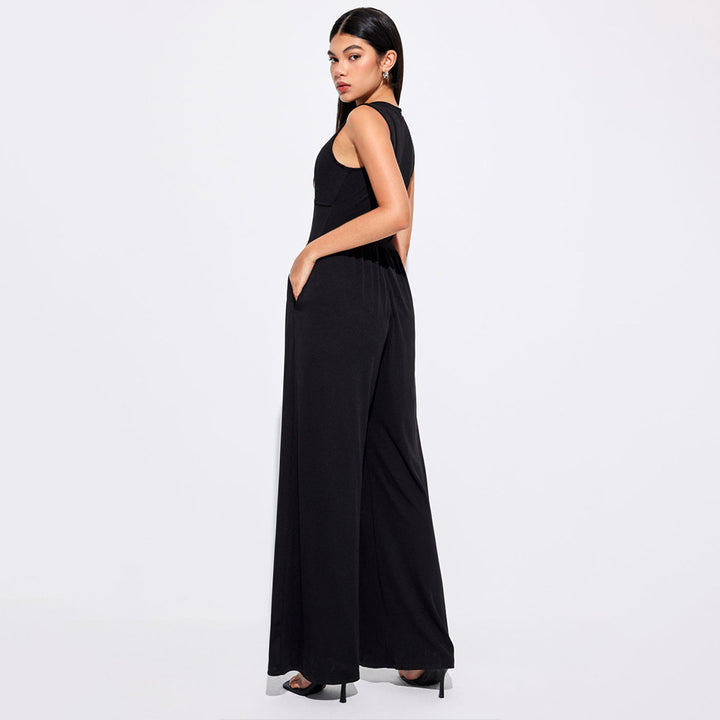 Damen Jumpsuit mit hohem Bund und praktischen Seitentaschen Drune