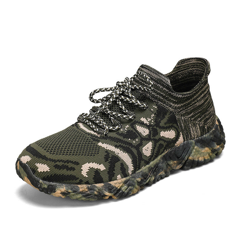 Unisex nan gestrickter Sockensneaker mit tarnmotivierter, stoßdämpfender Profilsohle Drune