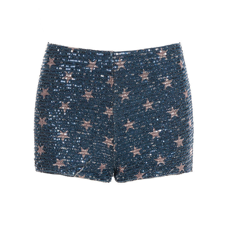 Damen Minirock mit glitzerndem Polka-Dot-Muster und elastischem Bund Drune