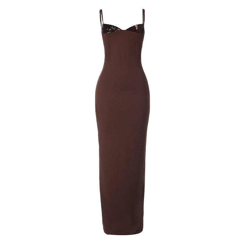 Damen Glamouröses Abendkleid mit funkelnden Akzenten und schmalem Schnitt Drune