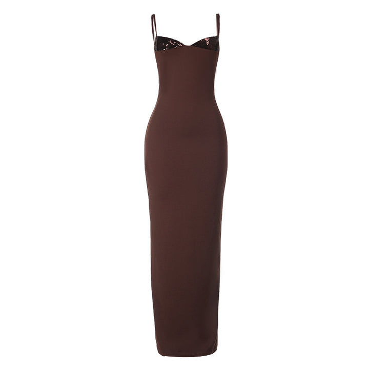 Damen Glamouröses Abendkleid mit funkelnden Akzenten und schmalem Schnitt Drune
