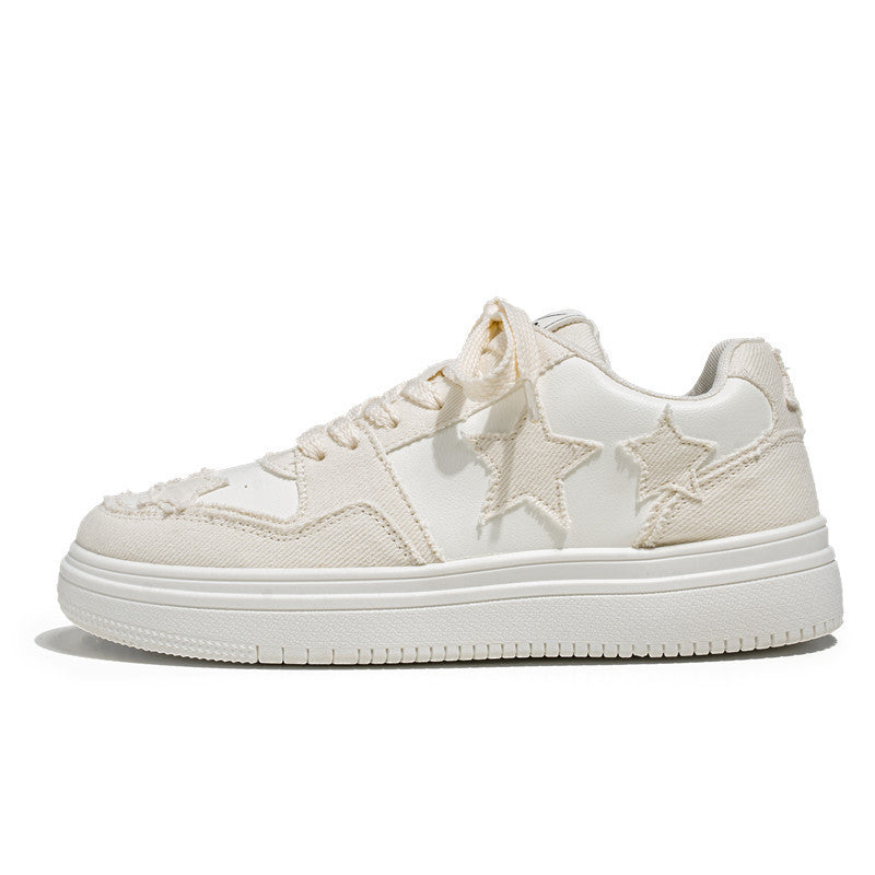Damen modische Sneakers mit gesticktem Sternendesign und lässigem Look Drune