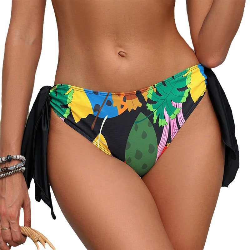 Damen Bikinislip mit verspieltem Seitenschnitt und floralem Design Drune