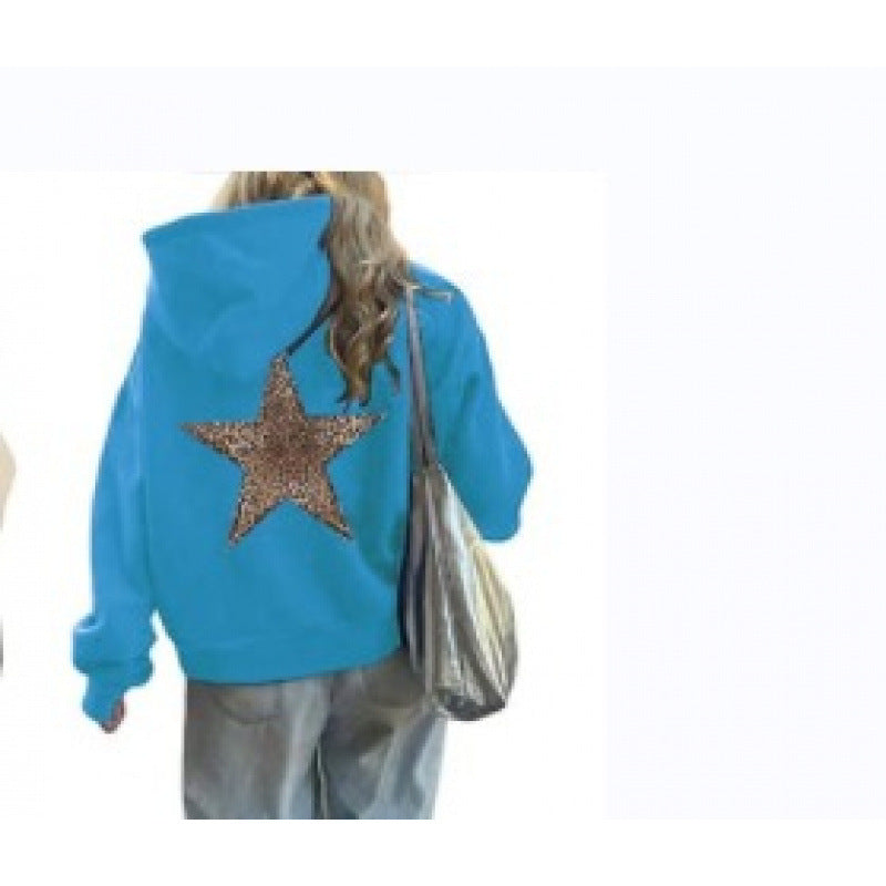 Damen Kapuzenpullover mit glitzerndem Sternmotiv Drune