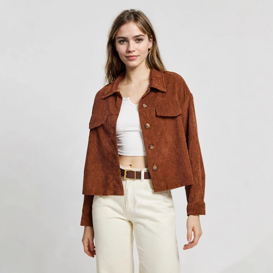 Damen Cord-Jacke mit praktischen Taschen im lässigen Schnitt Drune