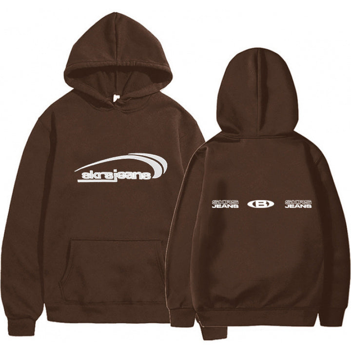 Damen Kapuzensweater mit modernem Logo-Design und praktischen Kängurutaschen Drune