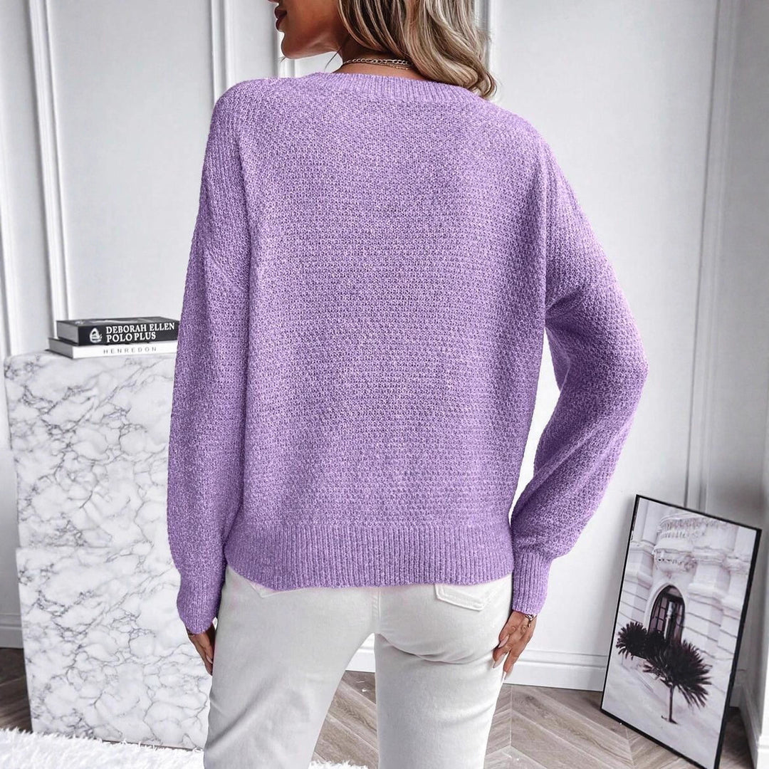 Damen Weicher Feinstrickpullover mit lässigem Rundhalsausschnitt Drune
