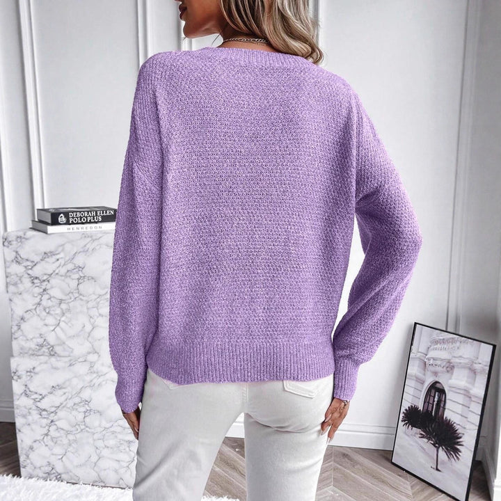 Damen Weicher Feinstrickpullover mit lässigem Rundhalsausschnitt Drune