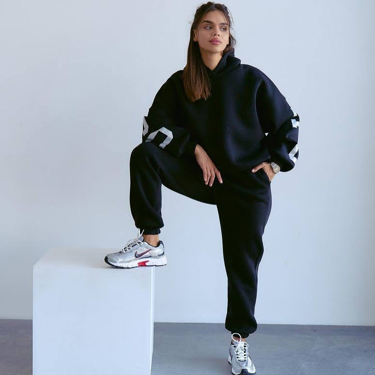 Damen lässiger Oversized Hoodie mit sportlichen Details Drune