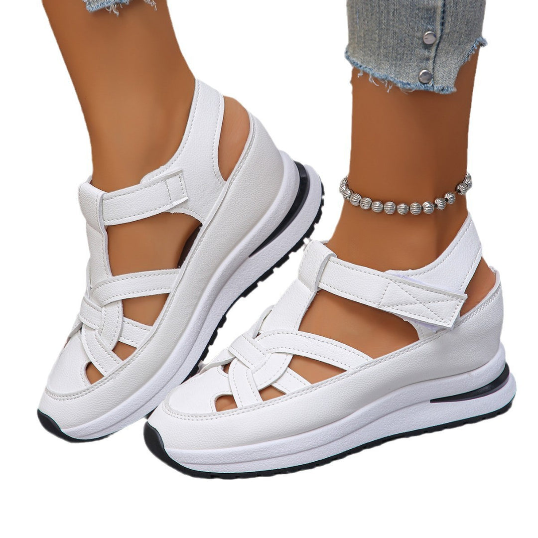 Damen nan sportliche Plateau-Sandalen mit gepolstertem Fußbett und verstellbarem Klettverschluss Drune