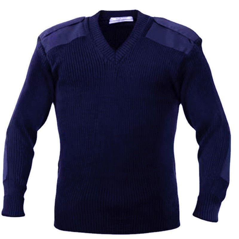 Herren Strickpullover mit V-Ausschnitt und dekorativen Schulterdetails Drune