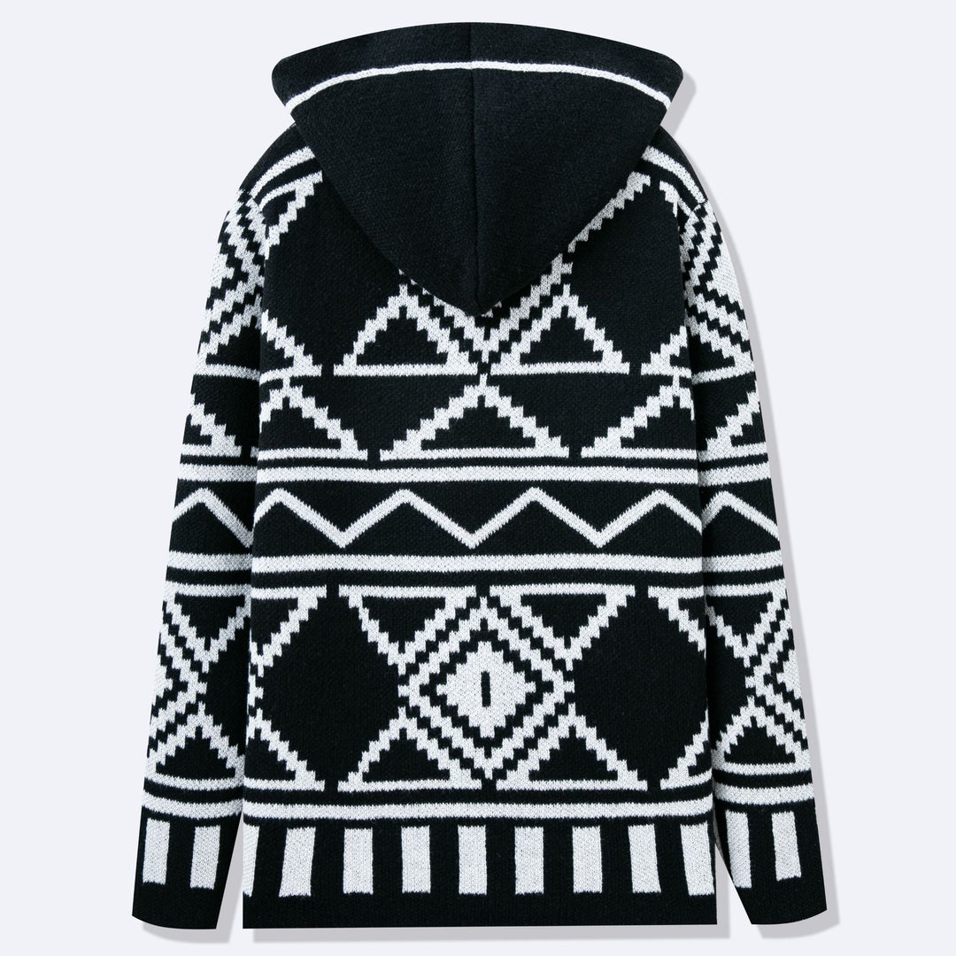 Herren Strickjacke mit kreativem Muster und offener Front Drune