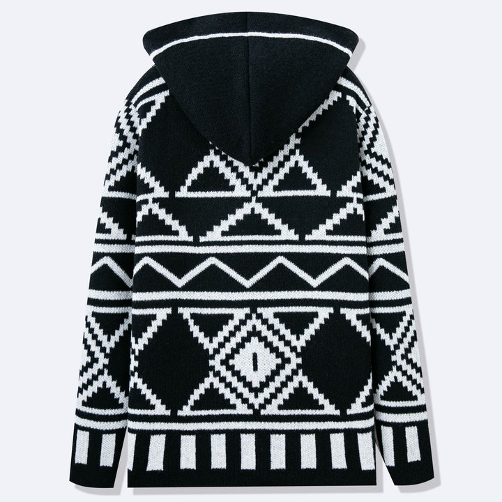 Herren Strickjacke mit kreativem Muster und offener Front Drune