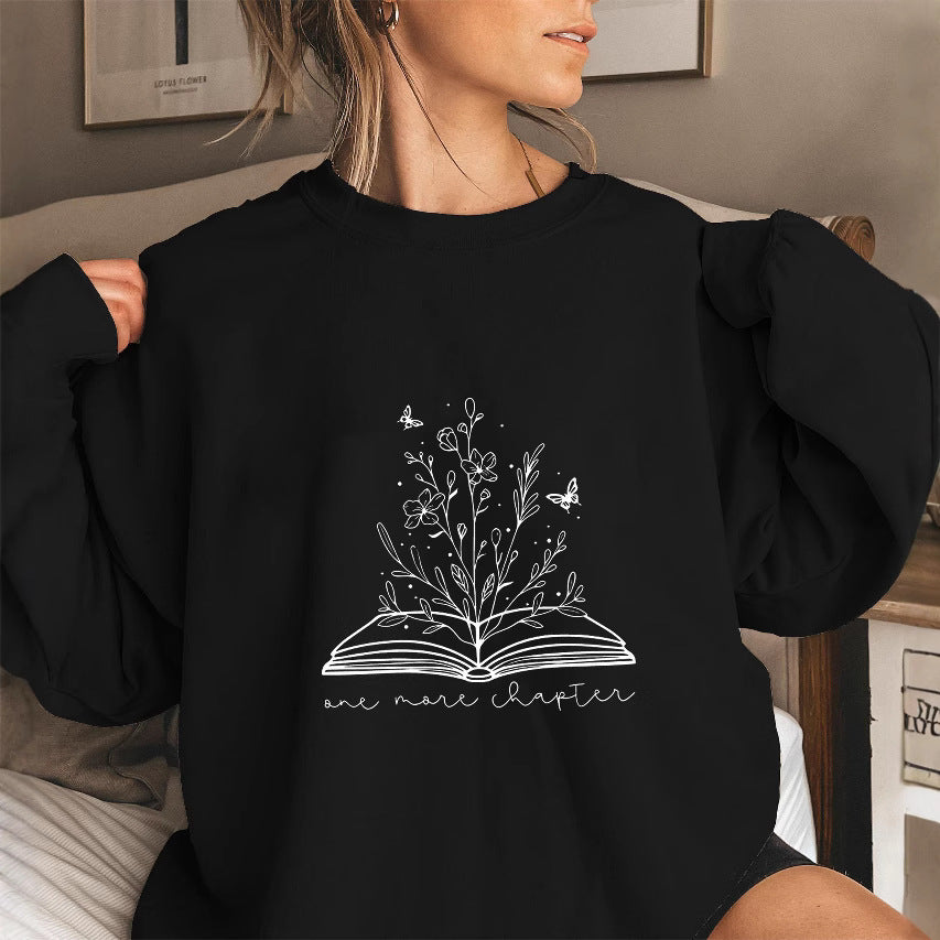 Damen Sweatshirt mit elegantem Blumendesign und inspirierendem Aufdruck Drune