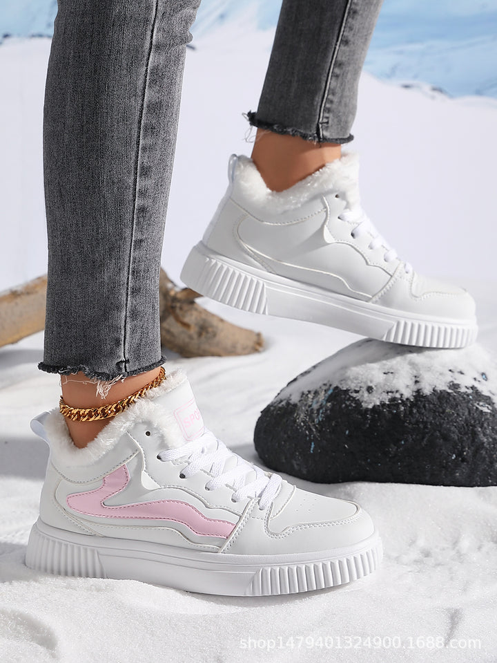 Damen Hochschnitt Sneakers mit warmem Fleecefutter und rutschfester Sohle Drune