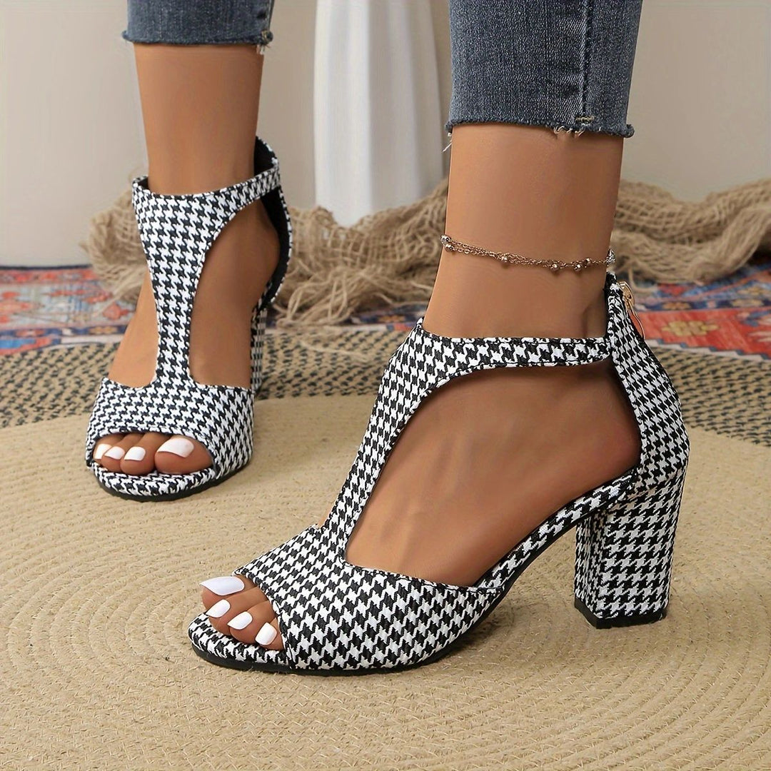 Damen Absatzsandalen mit transparenten Riemen und glitzerndem Akzent Drune