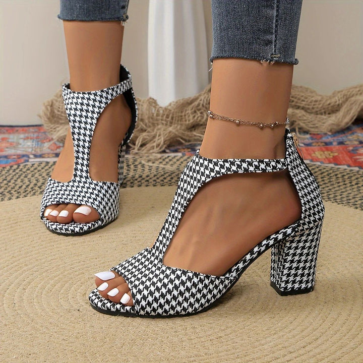 Damen Absatzsandalen mit transparenten Riemen und glitzerndem Akzent Drune