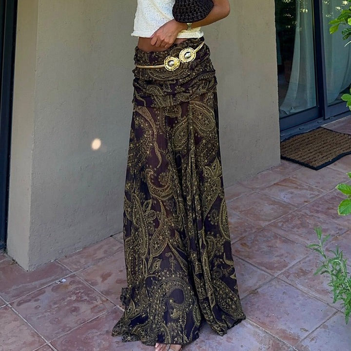 Damenrock mit asymmetrischem Saum und Paisleymuster Drune
