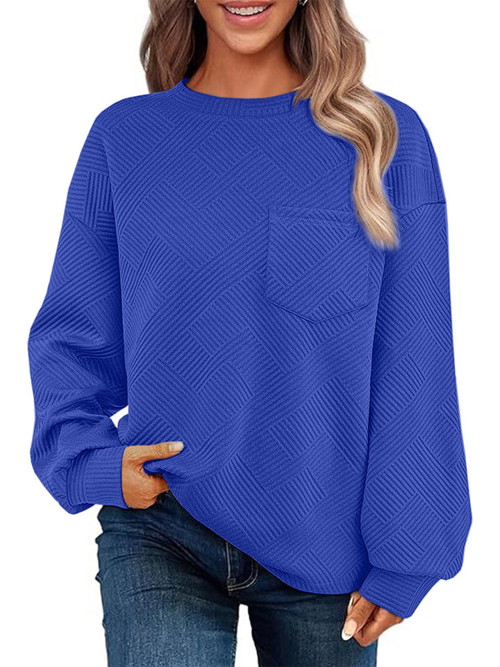 Damen lässiger Pullover mit strukturiertem Muster Drune