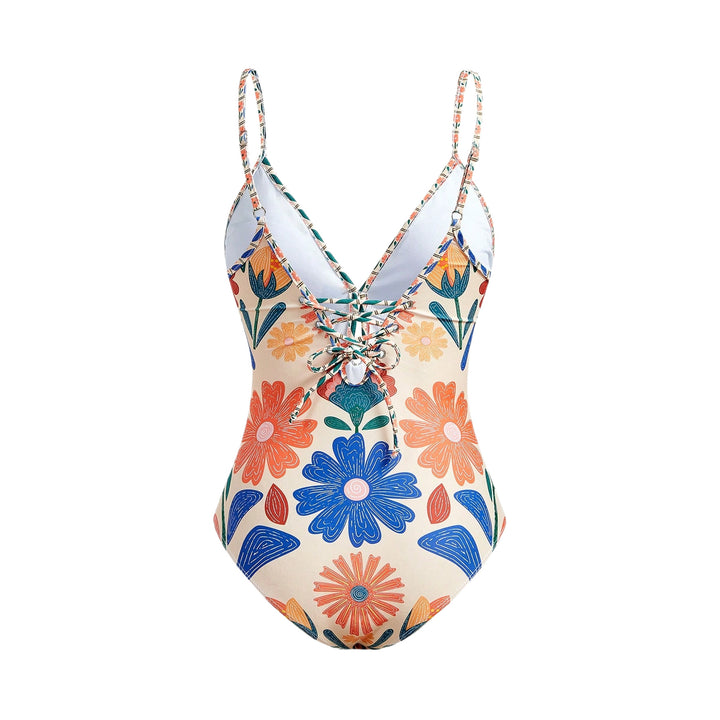 Damen Blumenmuster Badeanzug mit passendem Rock Drune