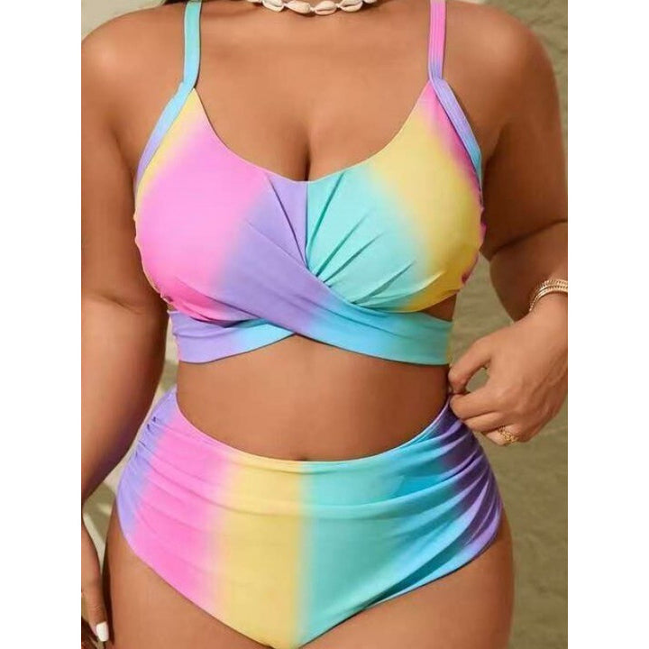 Damen Bikini-Set mit modischer Wickeloptik und hohem Bund Drune