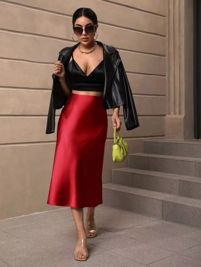 Damen Midi-Rock mit fließender Silhouette Drune