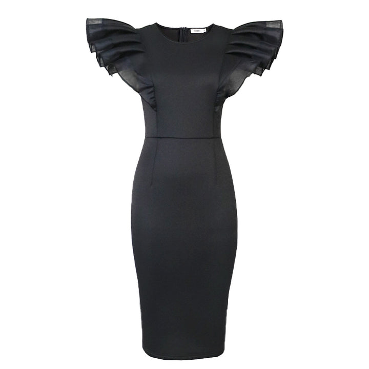 Damen Elegantes Kleid mit Rüschendetails und figurbetonter Silhouette Drune