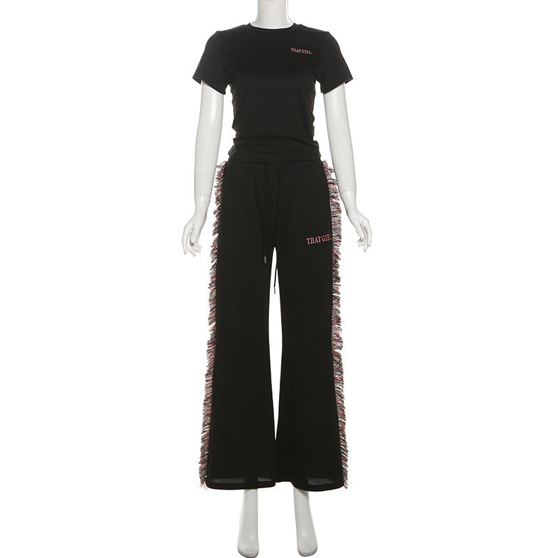 Damen Freizeitanzug mit fransigen Details Drune