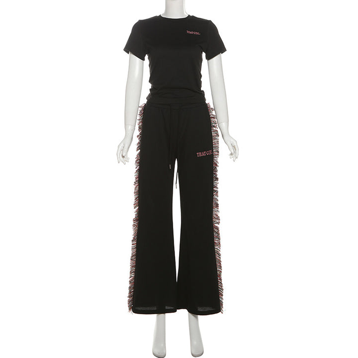 Damen Freizeitanzug mit fransigen Details Drune