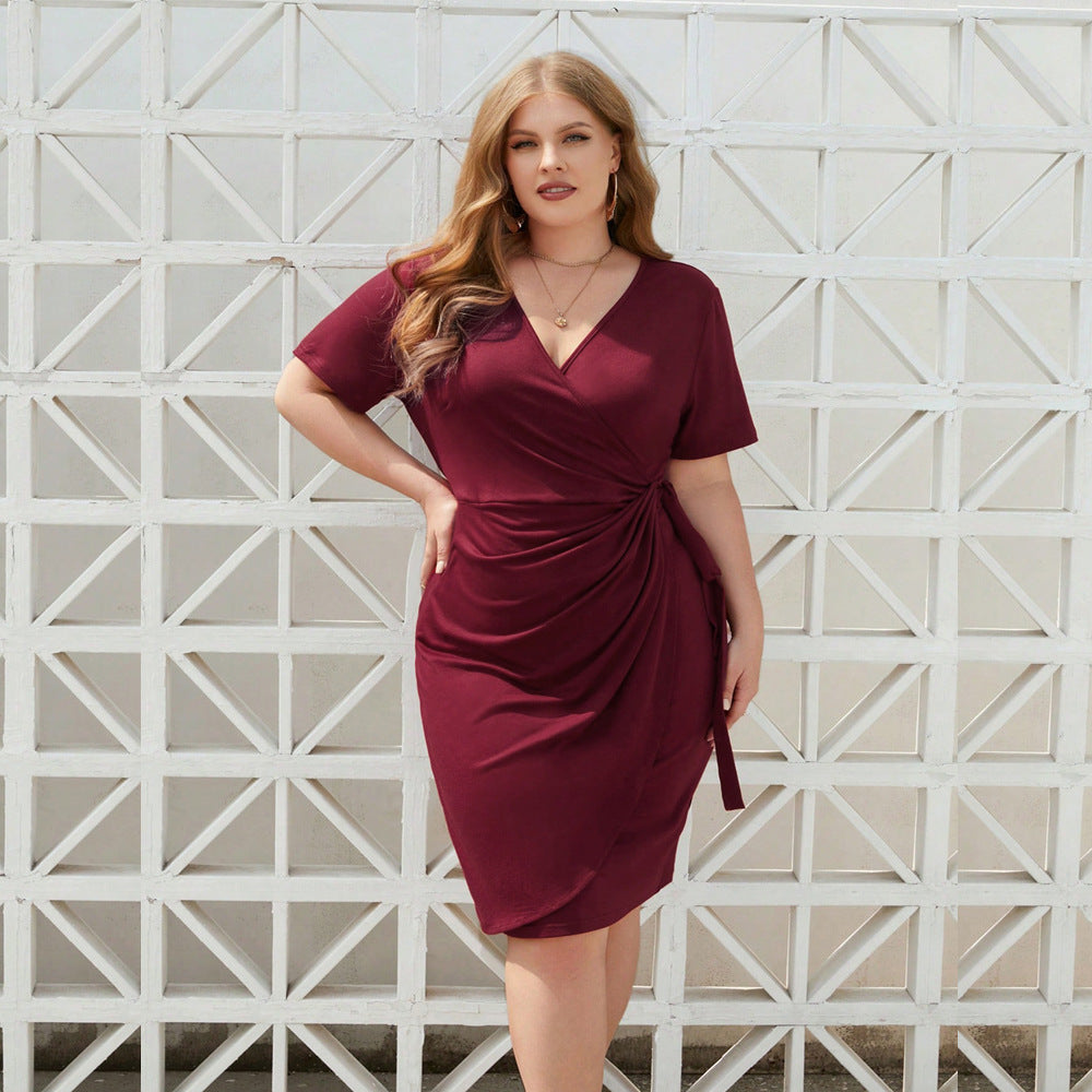 Damen Wickelkleid mit elegantem Rüschendesign und figurfreundlichem Schnitt Drune