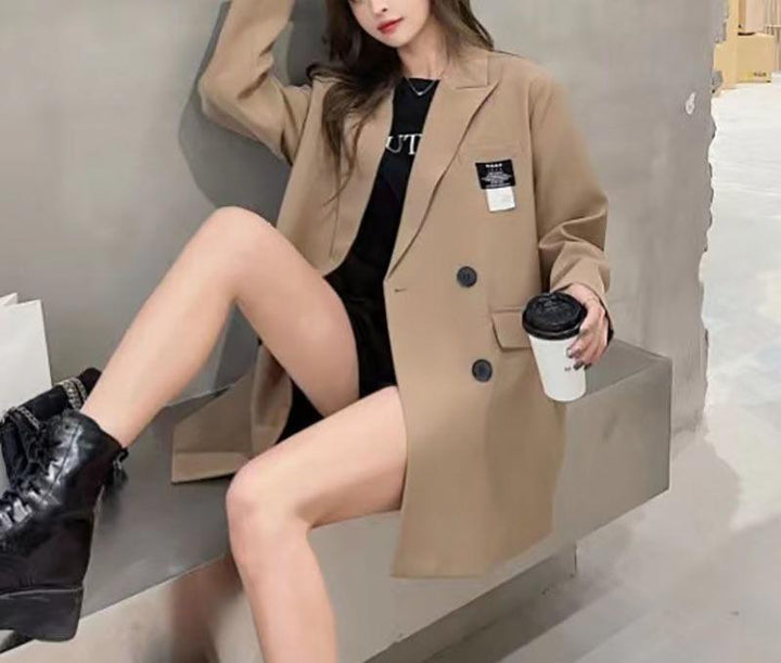 Damen Oversized Blazer mit strukturiertem Stoff Drune