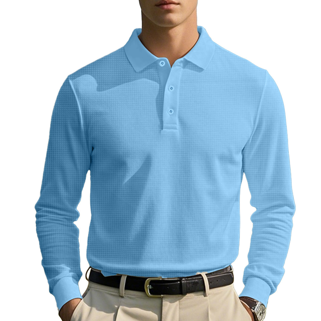 Herren Langarm-Polohemd mit sportlichem Schnitt und atmungsaktiven Materialien Drune