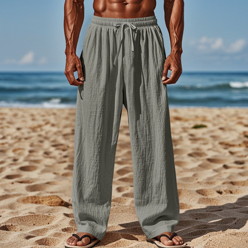 Herren lockere Strandhose mit elastischem Bund und seitlichen Eingrifftaschen Drune