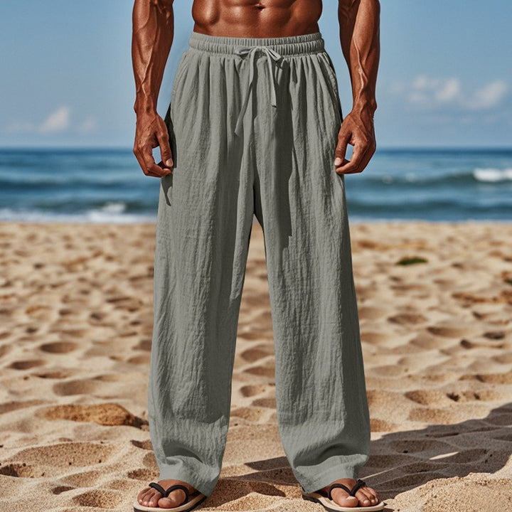 Herren lockere Strandhose mit elastischem Bund und seitlichen Eingrifftaschen Drune