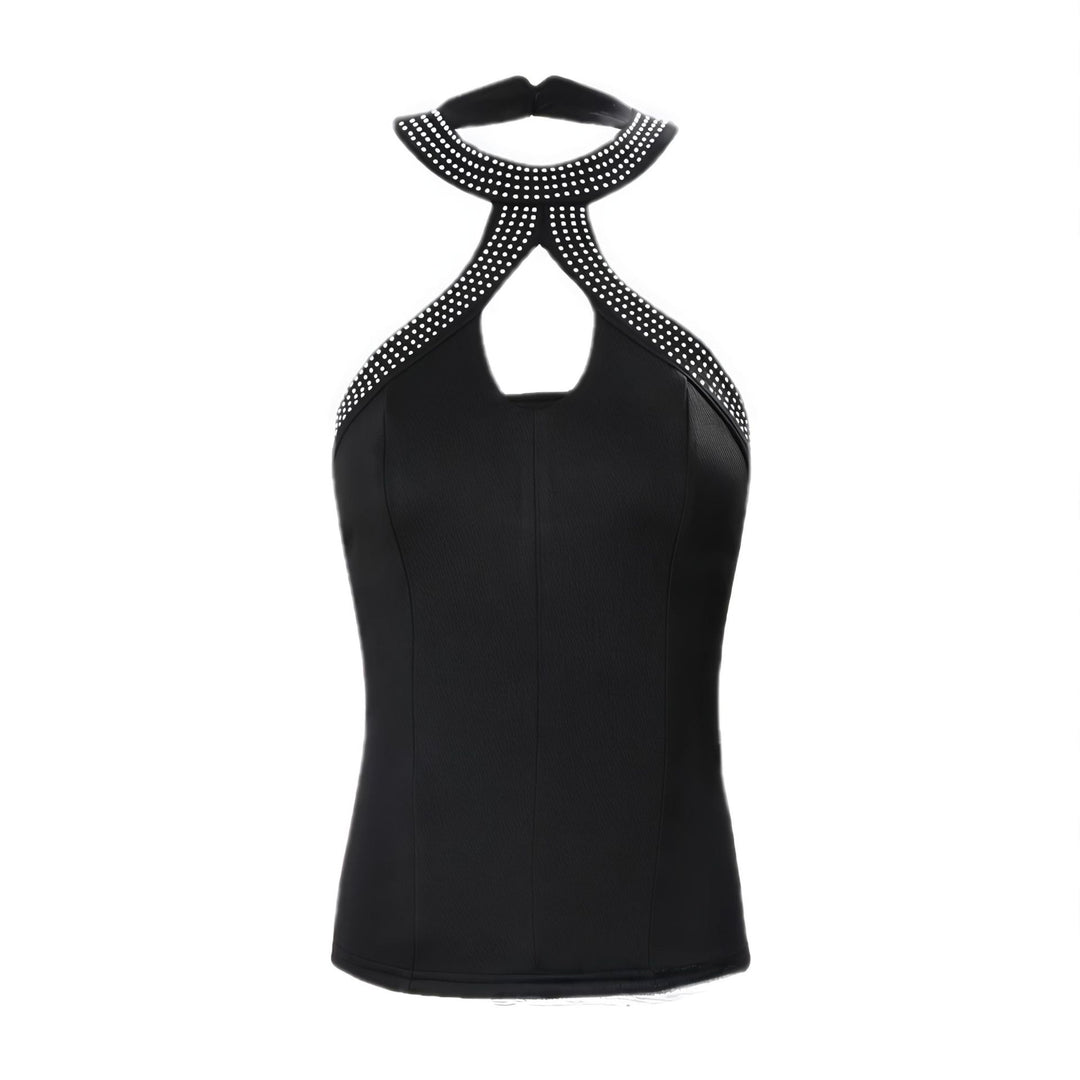Damen Elegantes Oberteil mit Strassverzierungen Drune