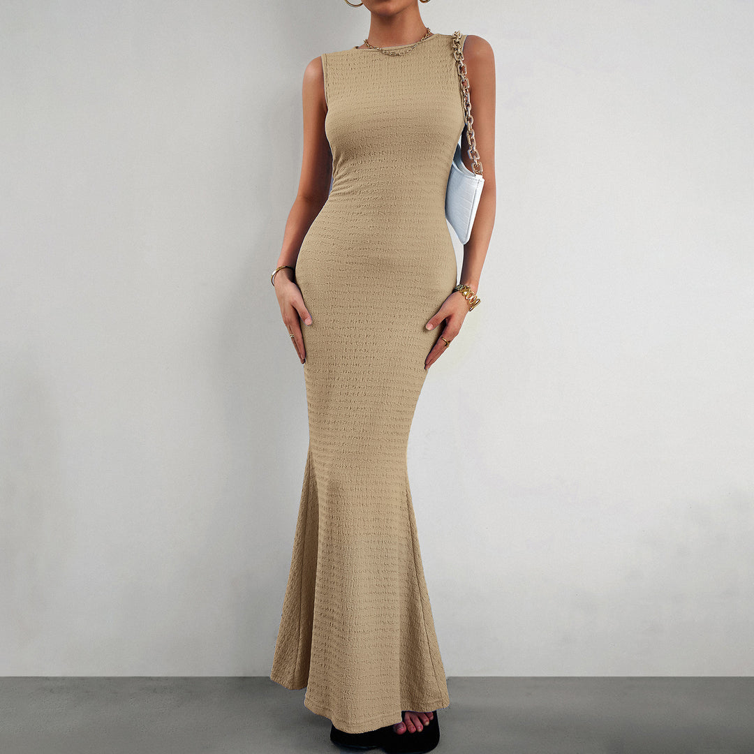 Damen Elegantes figurbetontes Abendkleid mit Fließendem Saum Drune