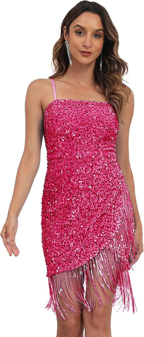 Damen Glamouröses Paillettenkleid Drune