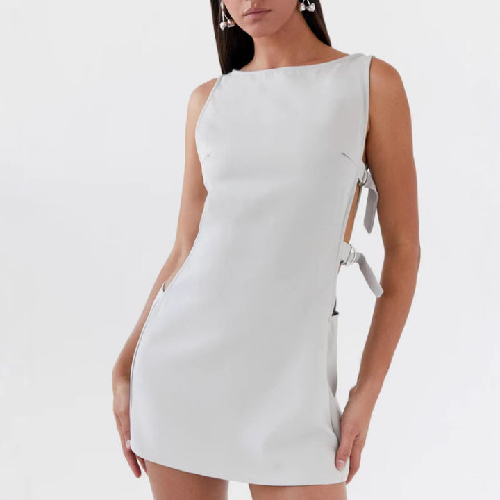Damen Figurbetontes Cocktailkleid mit schmalem Schnitt und elegantem Rückenausschnitt Drune