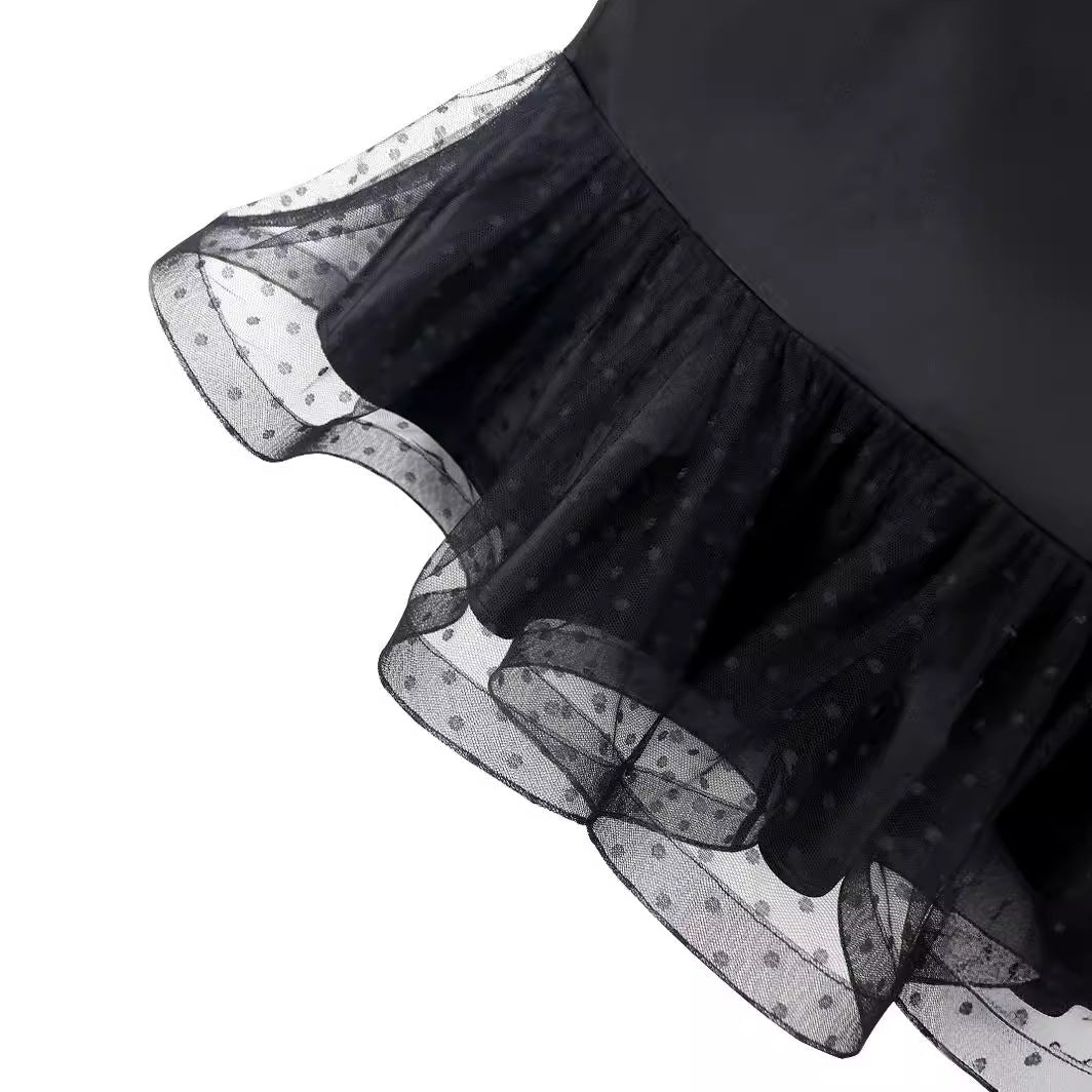 Damen figurumschmeichelnder Bleistiftrock mit transparentem Volant Drune